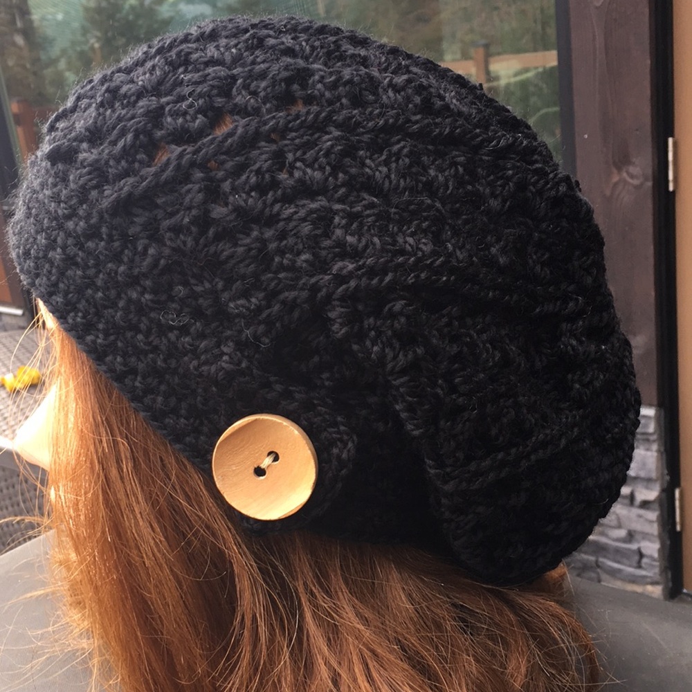Hand Crocheted Slouchy Hat/Toque